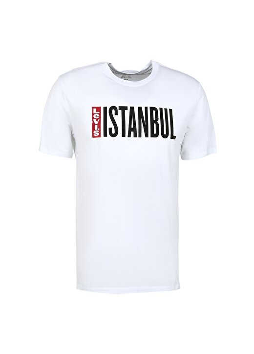 

Белая мужская футболка с круглым вырезом с принтом A7747-0000 ISTANBUL CITY TEE LOCAL Levis, белый