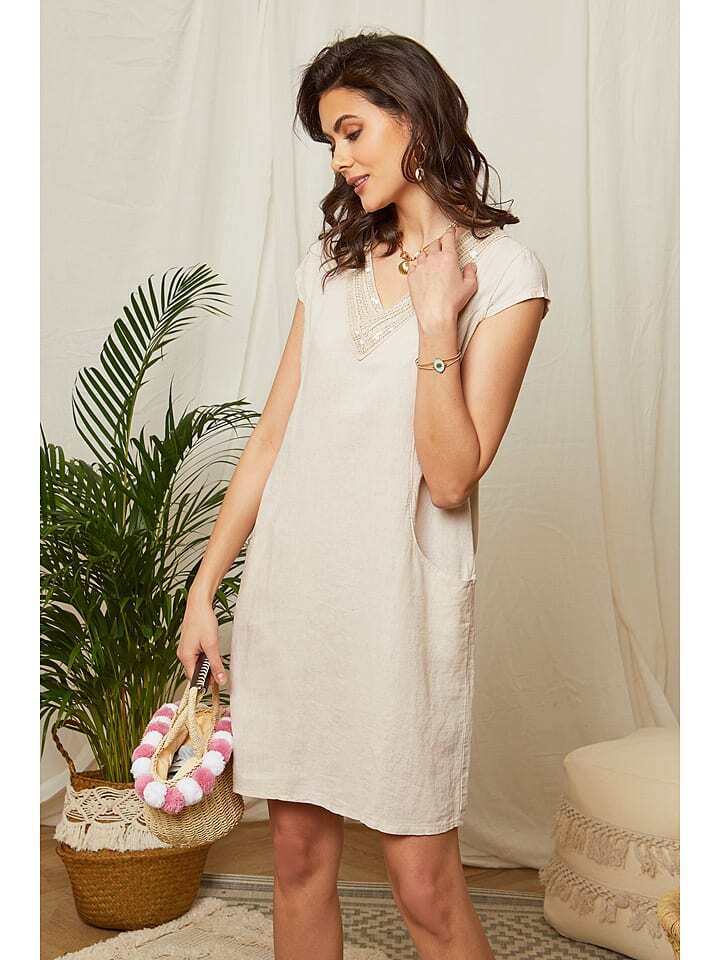 

Короткое платье Lin Passion Leinen, бежевый