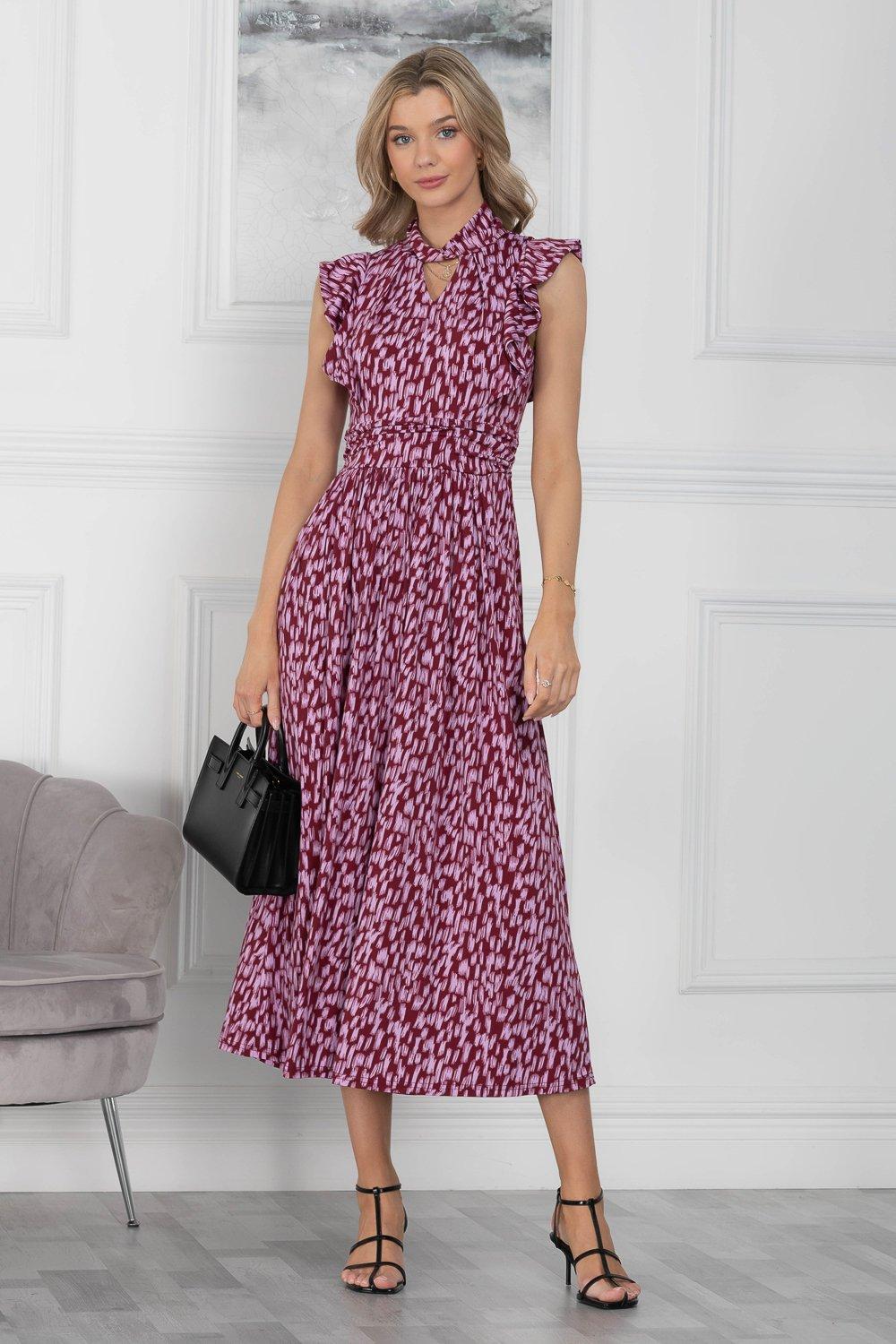 Платье макси с оборками Doris Jolie Moi, фиолетовый платье макси stefano de lellis doris черный розовый 42