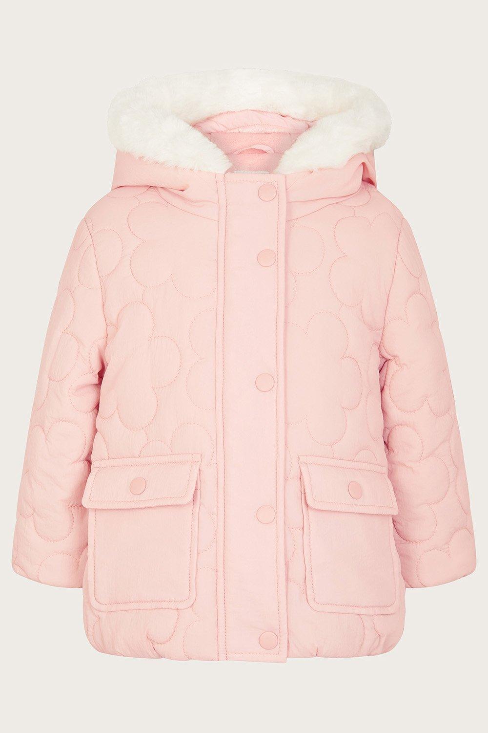 Детское стеганое пальто с цветочным принтом Monsoon, розовый pet follie пальто розовое s