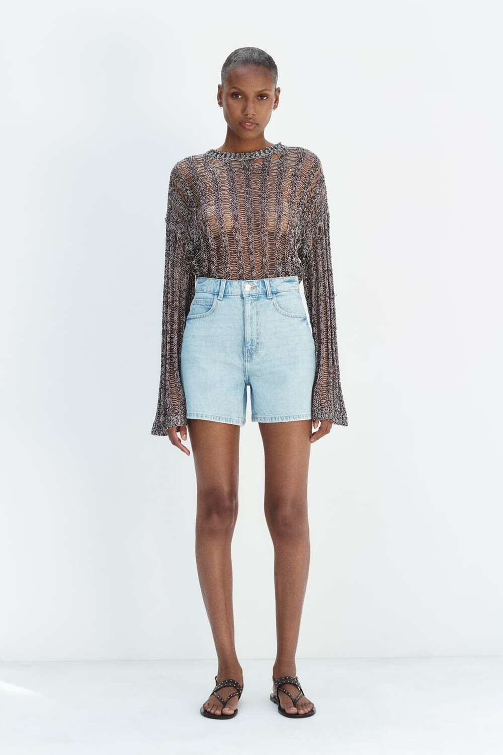

Шорты с высокой талией z1975 из денима ZARA
