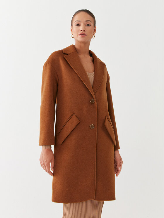 

Шерстяное пальто свободного кроя Guess, коричневый