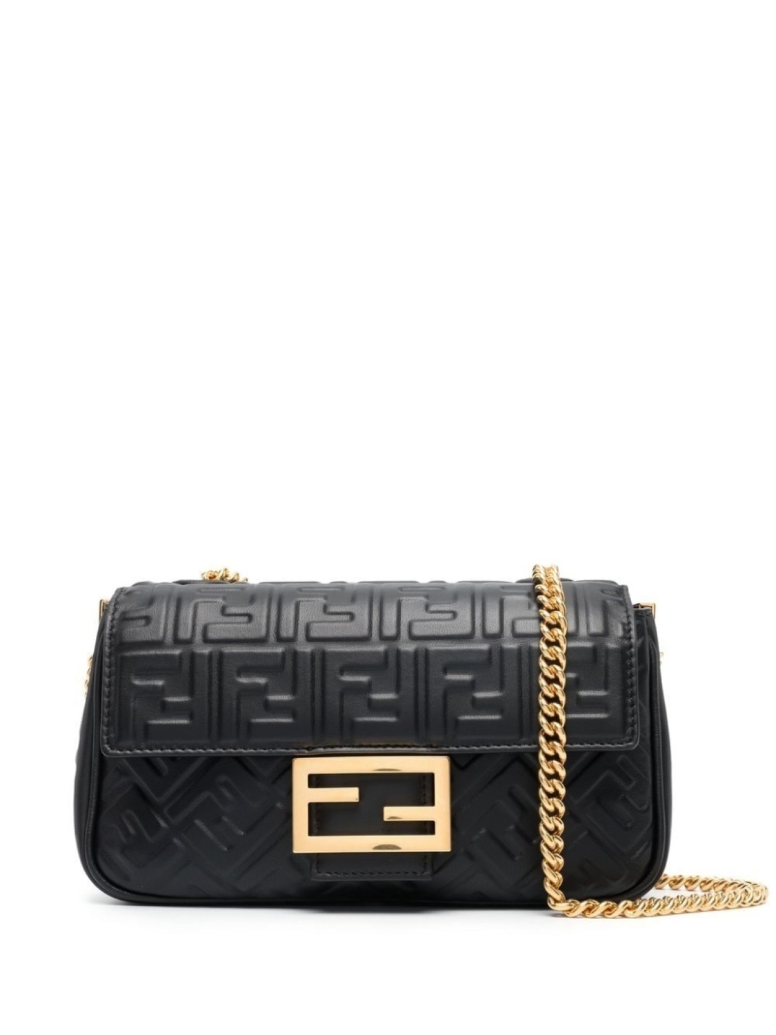 

FENDI сумка на плечо Baguette Chain среднего размера, черный