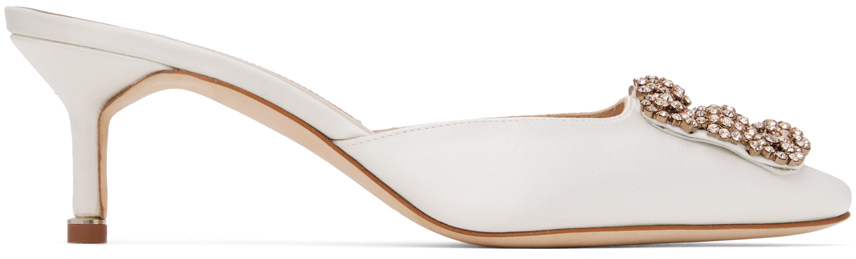 

Белые туфли без задника Hangisimu Manolo Blahnik, Белый, Белые туфли без задника Hangisimu Manolo Blahnik