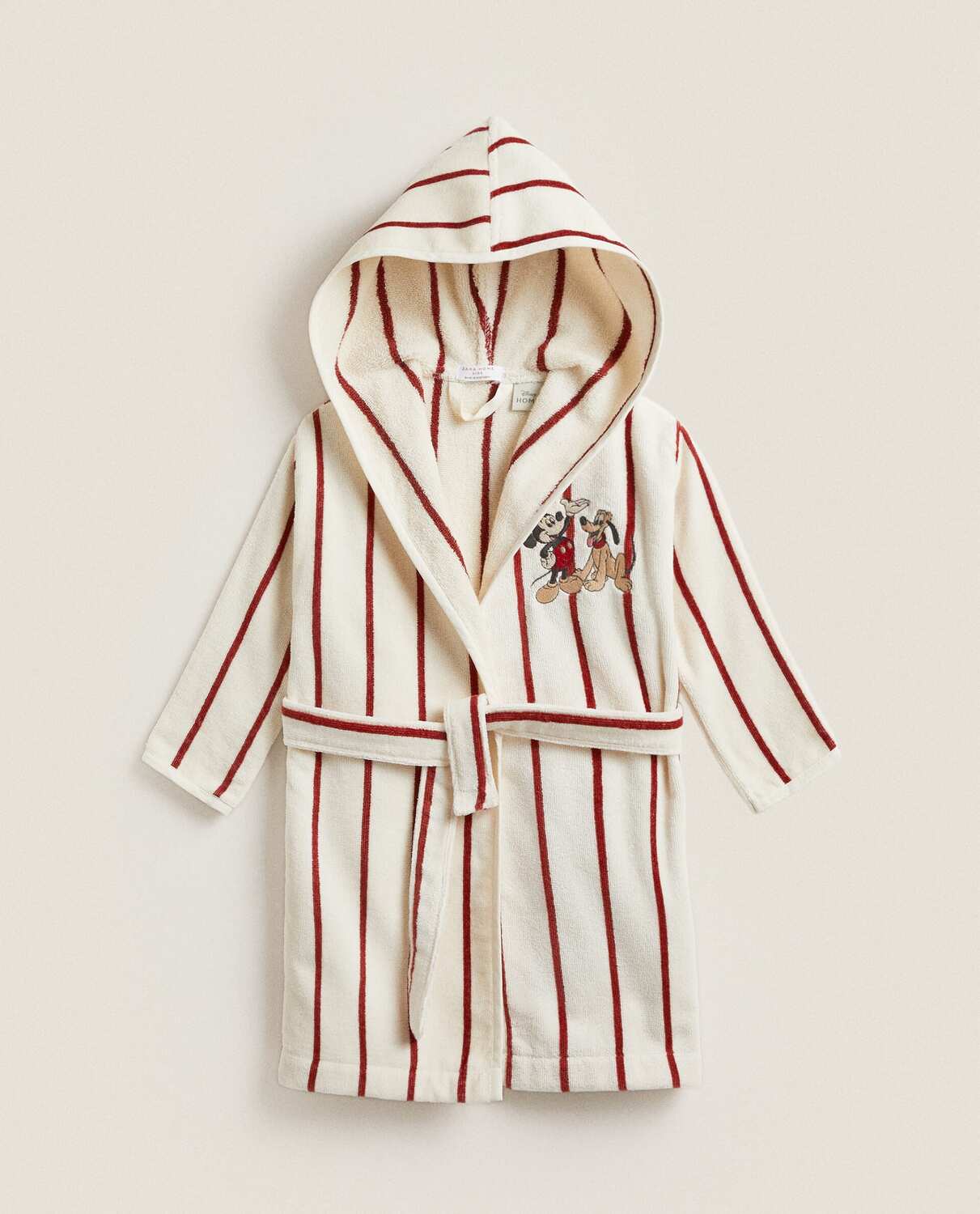 

Халат Zara Home Mickey Mouse Disney Embroidered Velour, бежевый