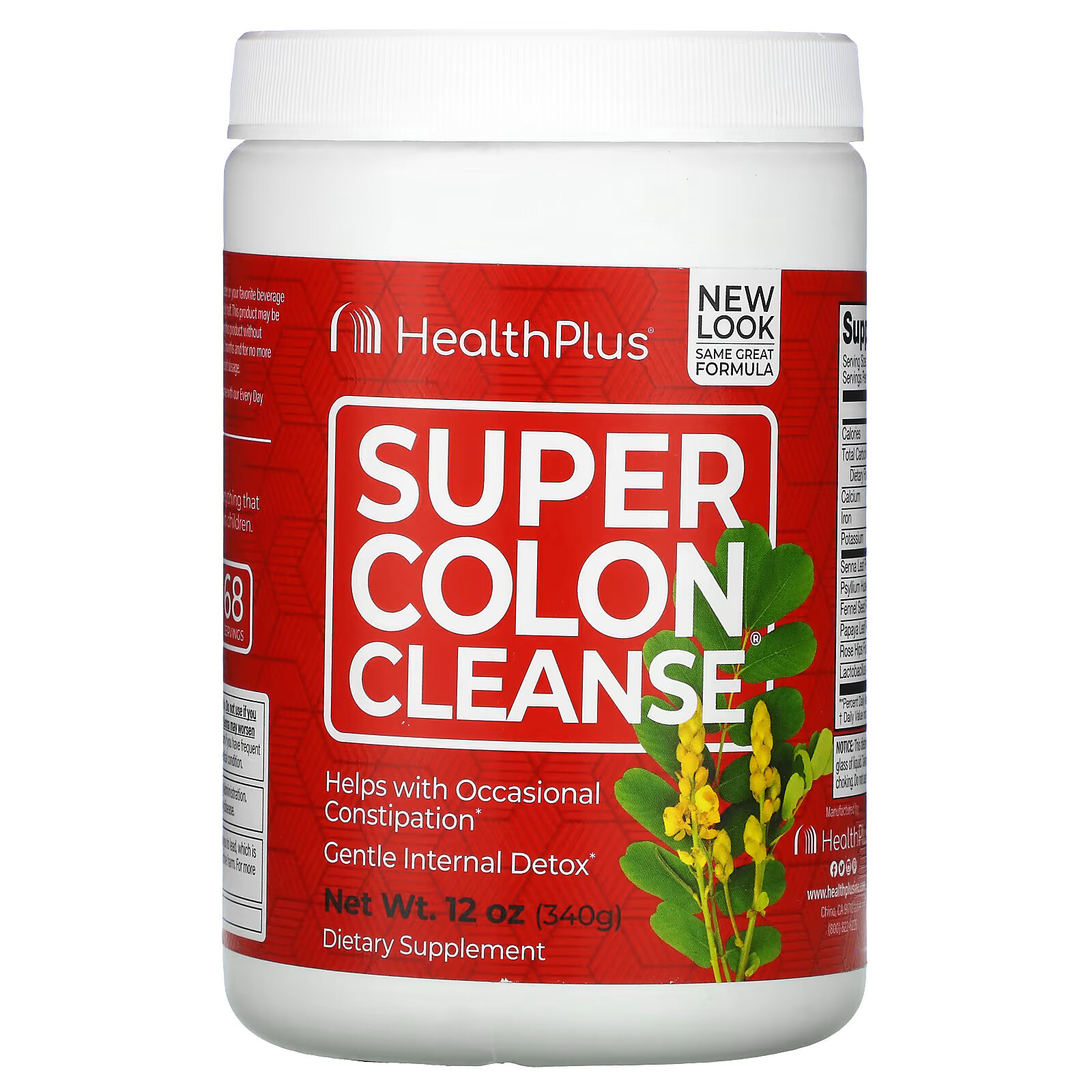 Health Plus, Super Colon Cleanse, для очищения толстой кишки, 340 г (12 унций) health plus original colon cleanse 340 г 12 унций