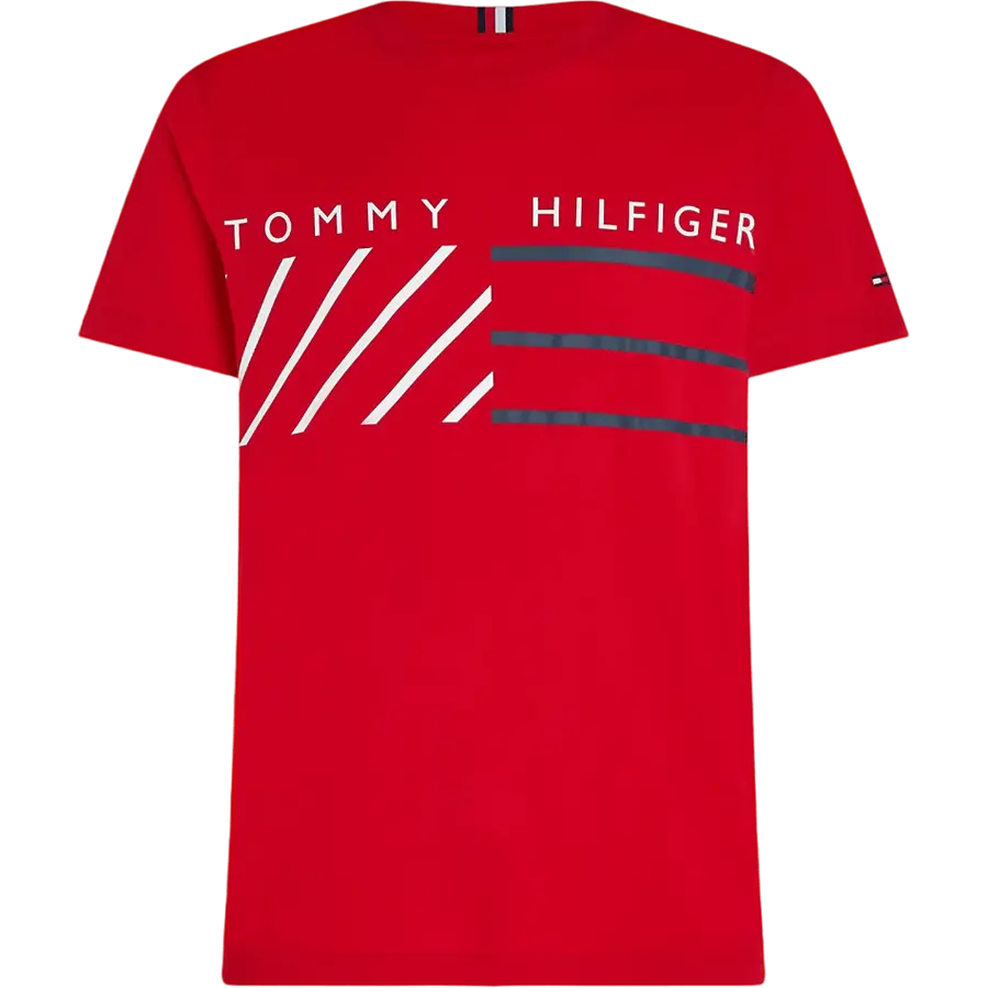 

Футболка Tommy Hilfiger Slim Fit Stripe Flag, красный