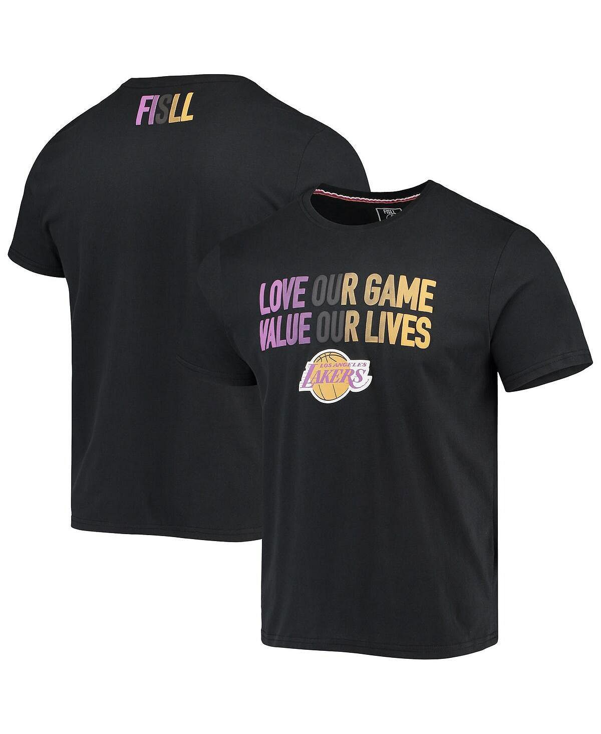 

Мужская черная футболка los angeles lakers social justice team FISLL, черный