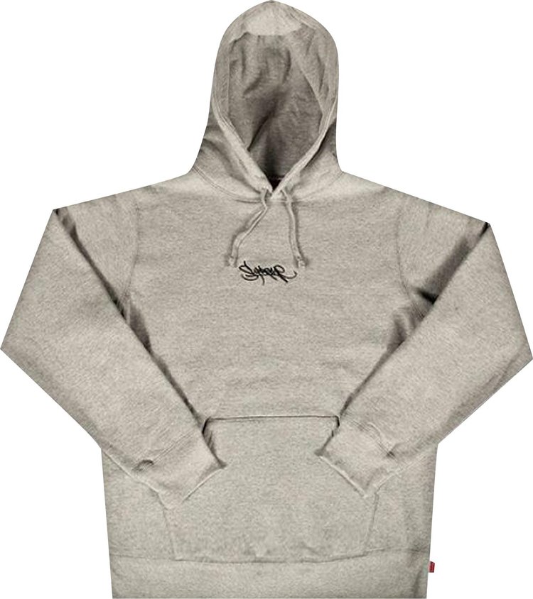 худи supreme s logo zip up hooded sweatshirt heather размер xl серый Толстовка Supreme Tag Logo Hooded Sweatshirt 'Heather Grey', серый