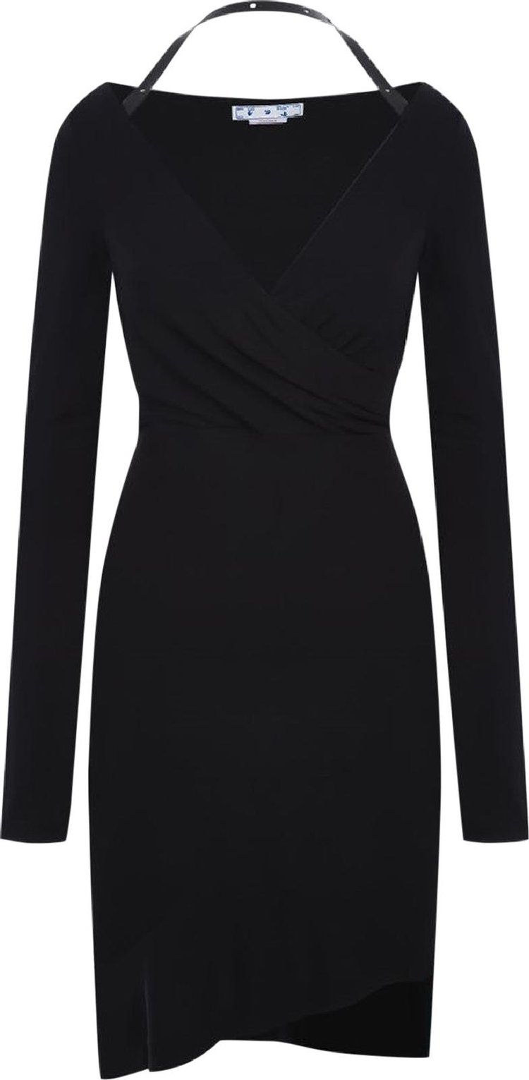 

Платье Off-White Fluid Jer Twisted Long-Sleeve Dress 'Black', черный