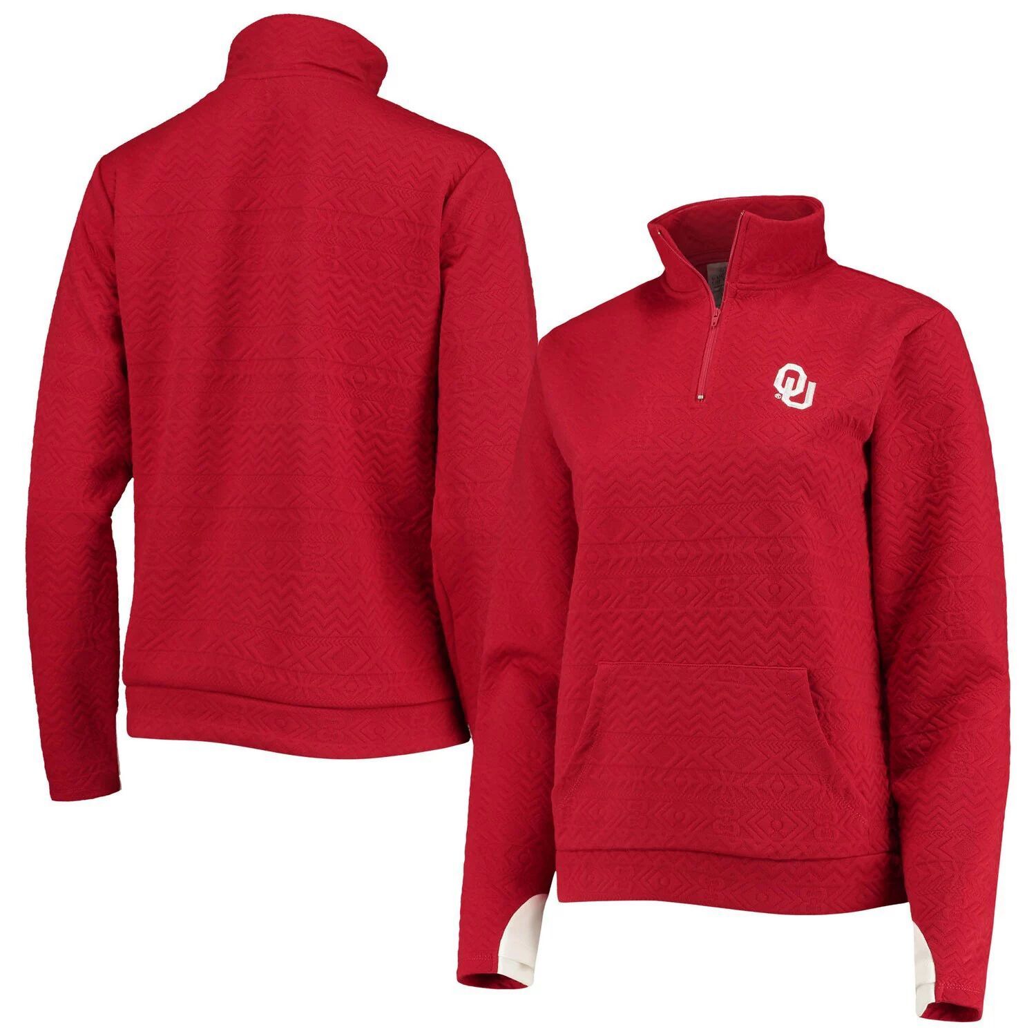 

Женская куртка Gameday Couture Crimson Oklahoma Earlys с молнией четверть с тиснением