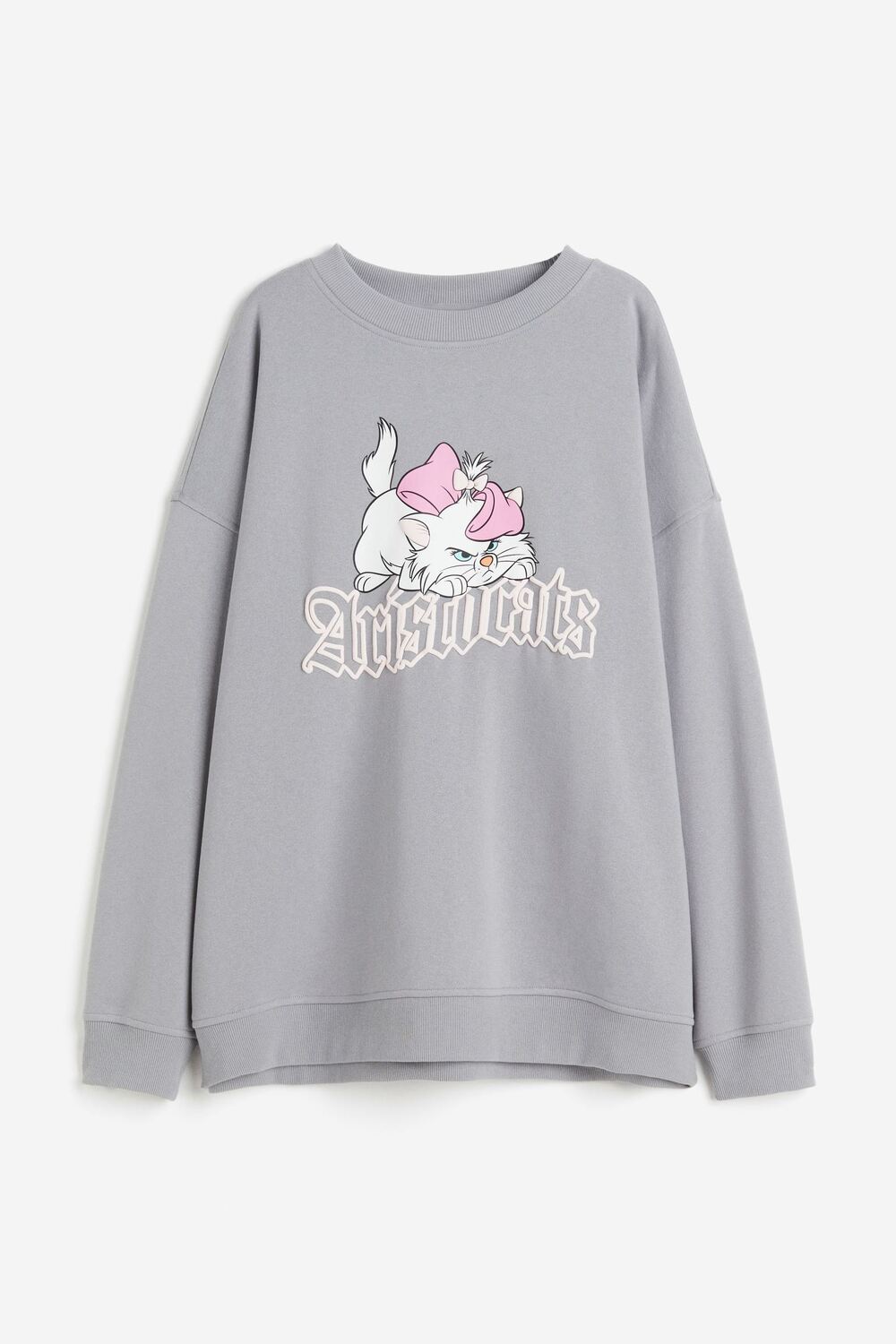 

Свитшот H&M Aristocats Oversized Printed, светло-серый