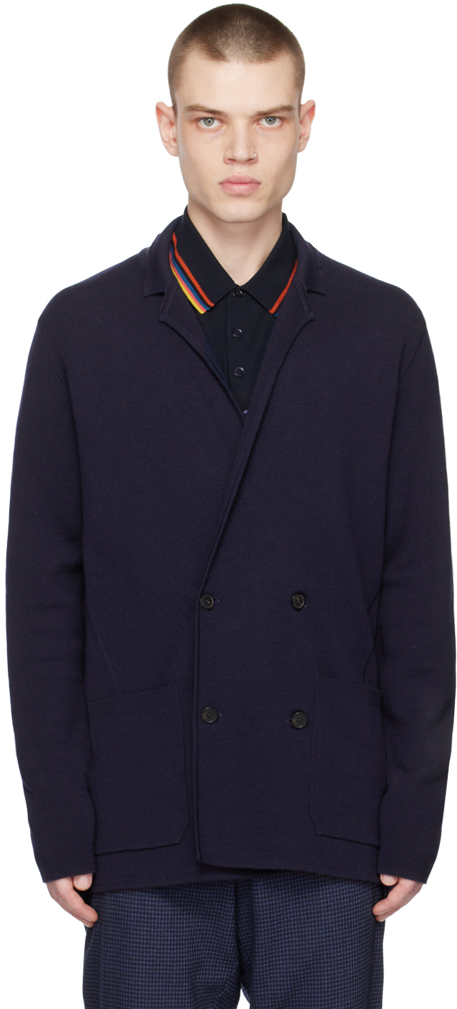 

Темно-синий двубортный пиджак Paul Smith