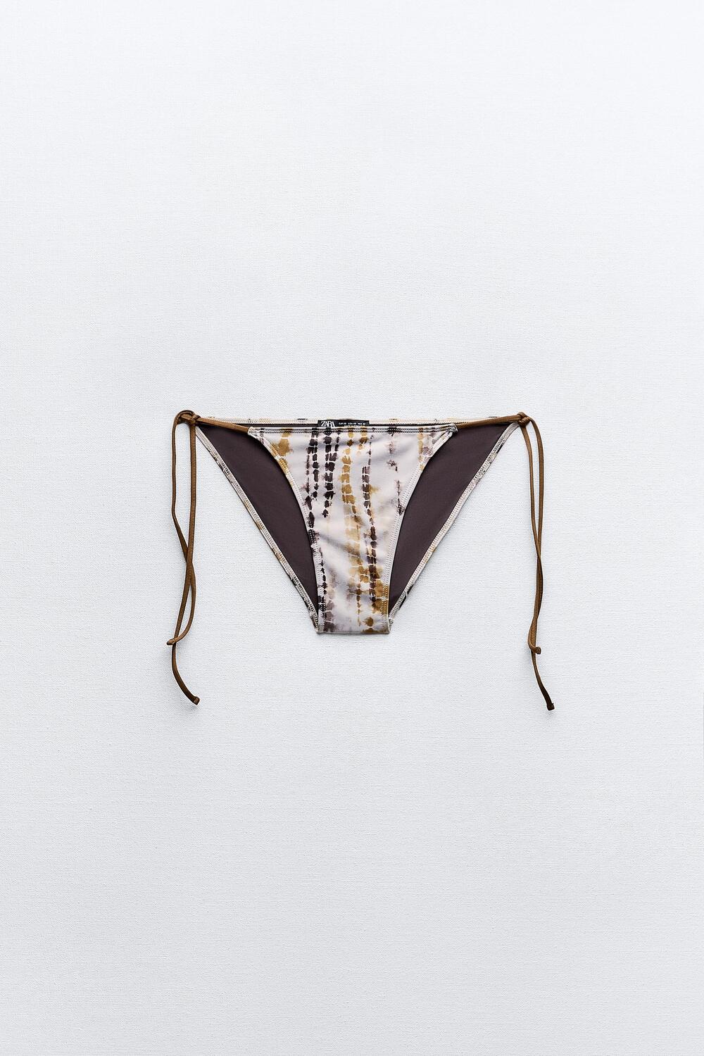 

Трусики купальные Zara Tie Die Bikini, коричневый
