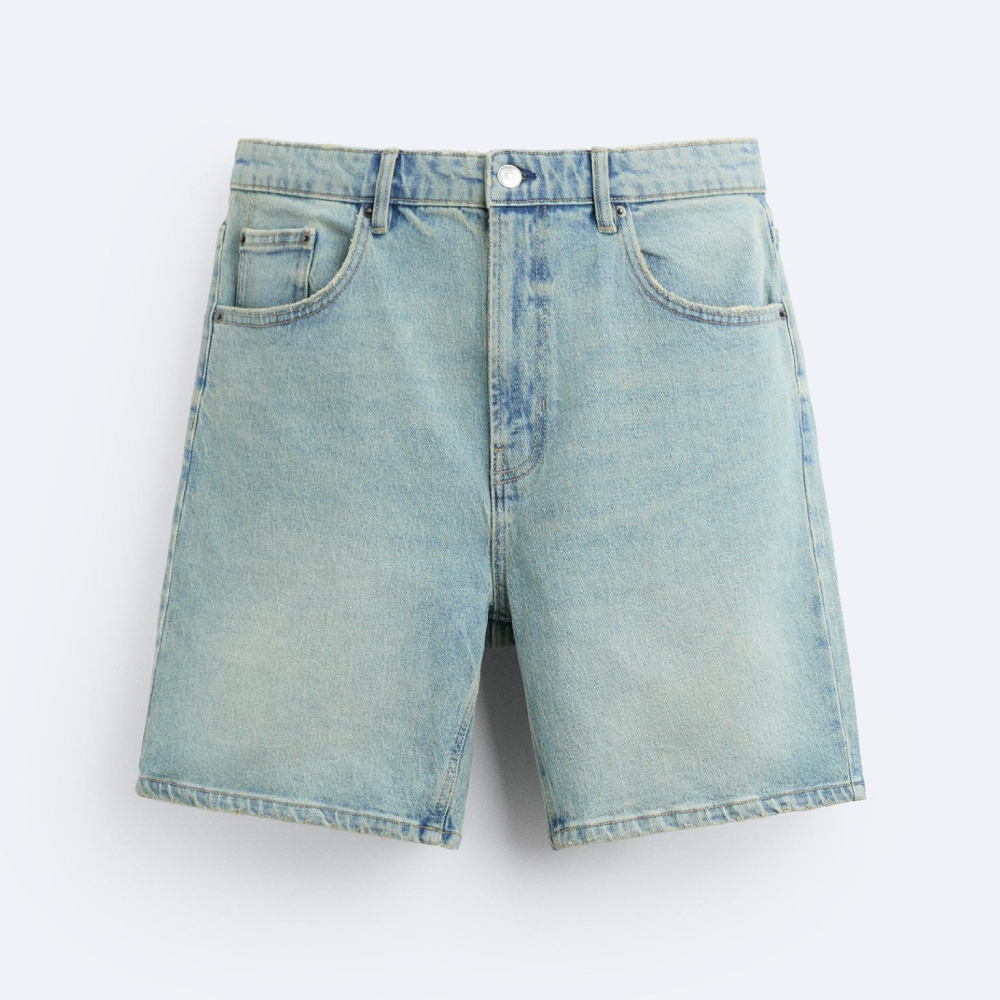 

Шорты Zara Basic Denim, светло-синий