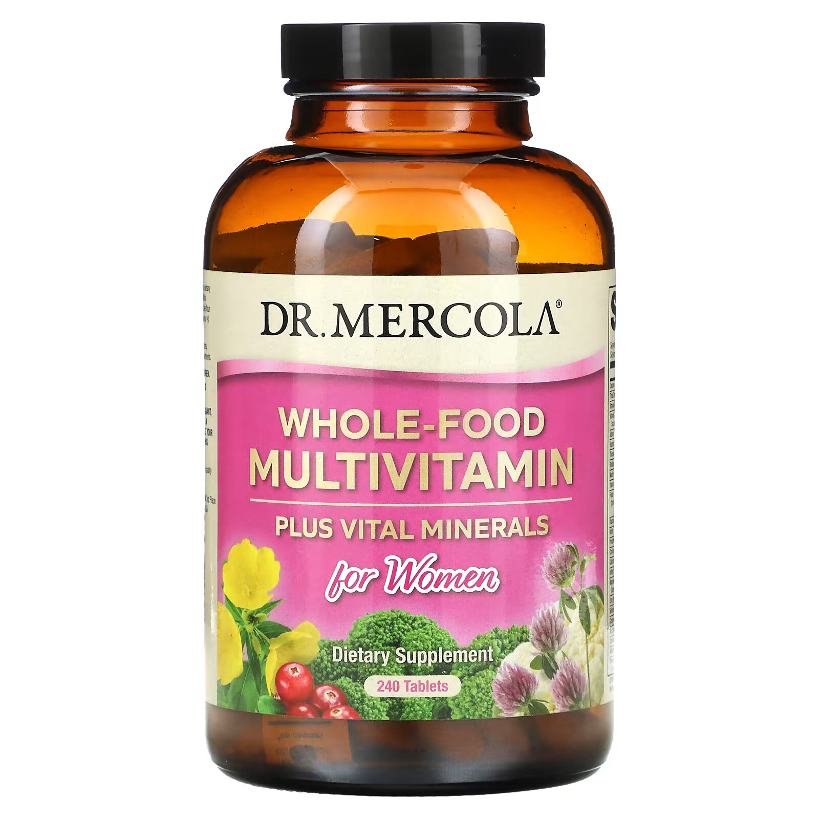 Dr. Mercola, Мультивитамины из цельных продуктов плюс необходимые микроэлементы для женщин, 240 таблеток dr mercola цельнопищевые мультивитамины и жизненно важные минералы 240 таблеток