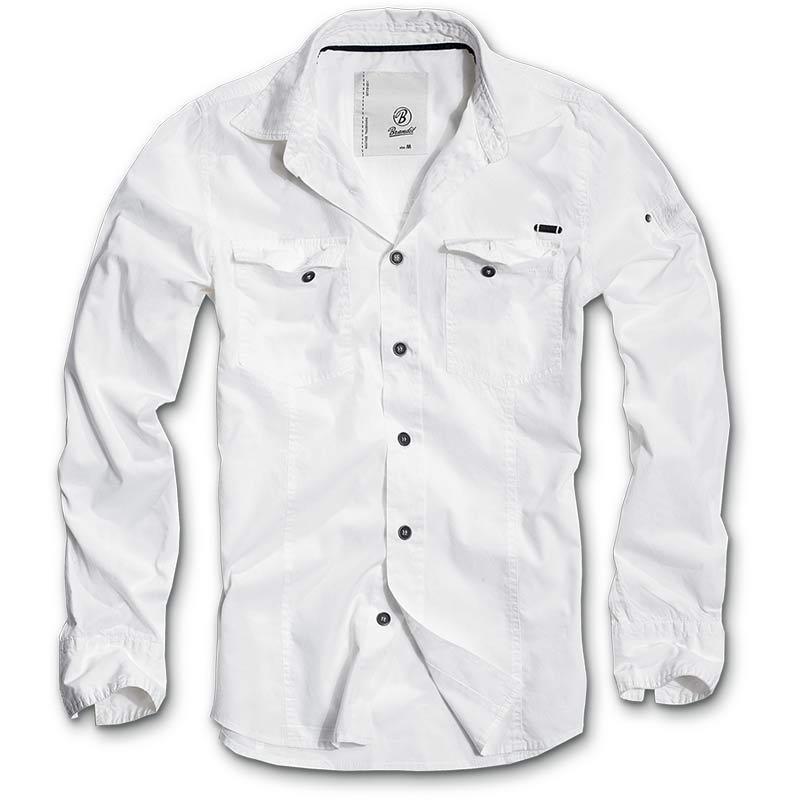 Рубашка Brandit SlimFit с длинным рукавом, белый