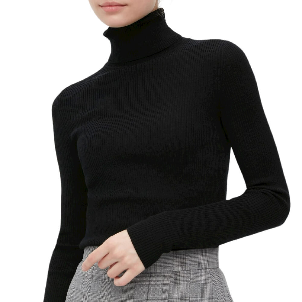 

Джемпер Uniqlo Extra Fine Merino Ribbed Turtleneck, черный