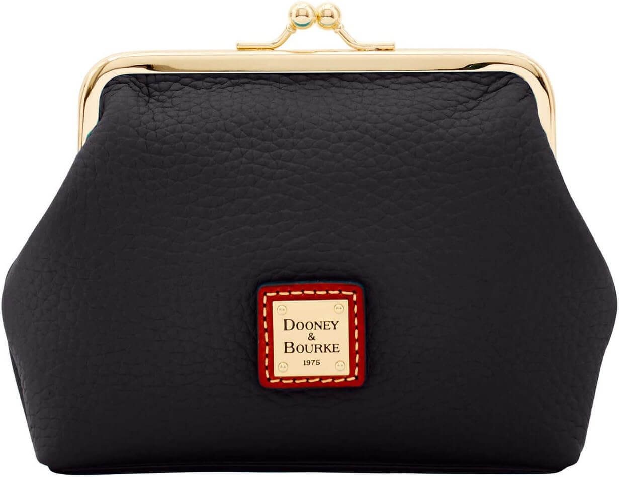 Кошелек Dooney & Bourke Pebble Grain Large Framed, черный/красный/золотой чехол из натуральной кожи в стиле ретро для oppo realme 8 8i 7 7i 6 6i 5 5i 5s 3 3i pro plus чехол кошелек для телефона с магнитной застежкой