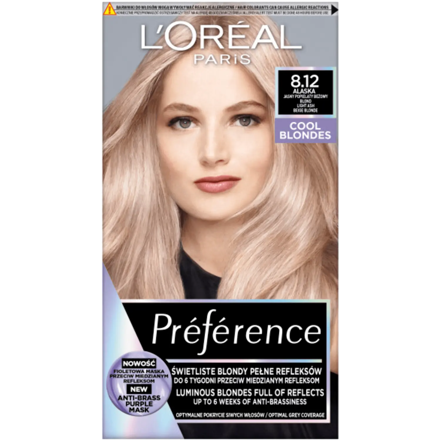 

L'Oréal Paris Preference краска для волос холодный блонд аляска 8.12, 1 упаковка