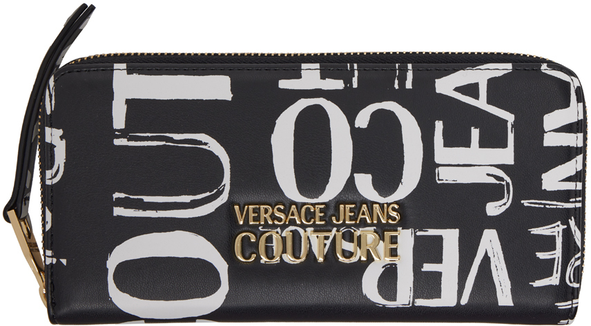 

Черный кошелек с принтом Versace Jeans Couture