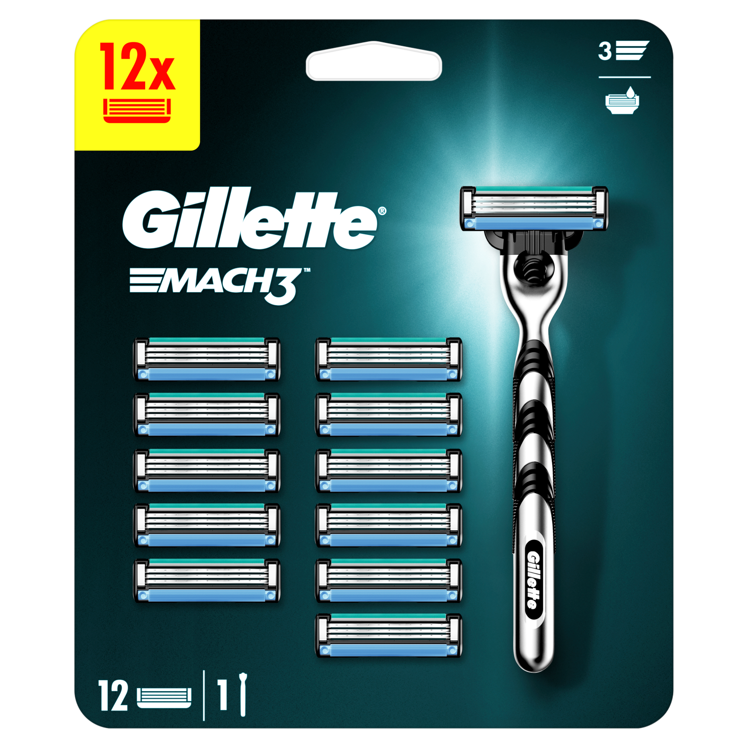 Gillette Mach3 ручка бритвы, 1 шт. + картриджи, 12 шт./1 уп. – заказать  из-за рубежа в «CDEK.Shopping»