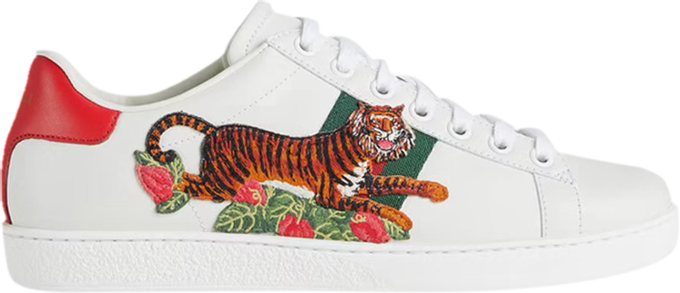 Кроссовки Gucci Wmns Ace Tiger Patch, белый - фото