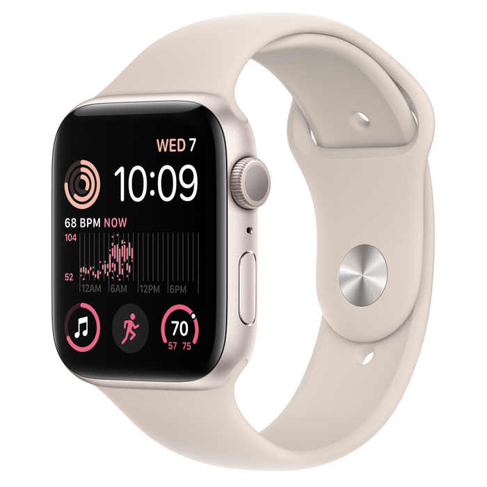 цена Умные часы Apple Watch Series SE Gen 2 (GPS), 40 мм, Starlight Aluminum Case/Starlight Sport Band - M/L