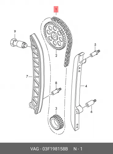 

Ремкомплект REPAIR KIT, TIMING 03F198158B VAG