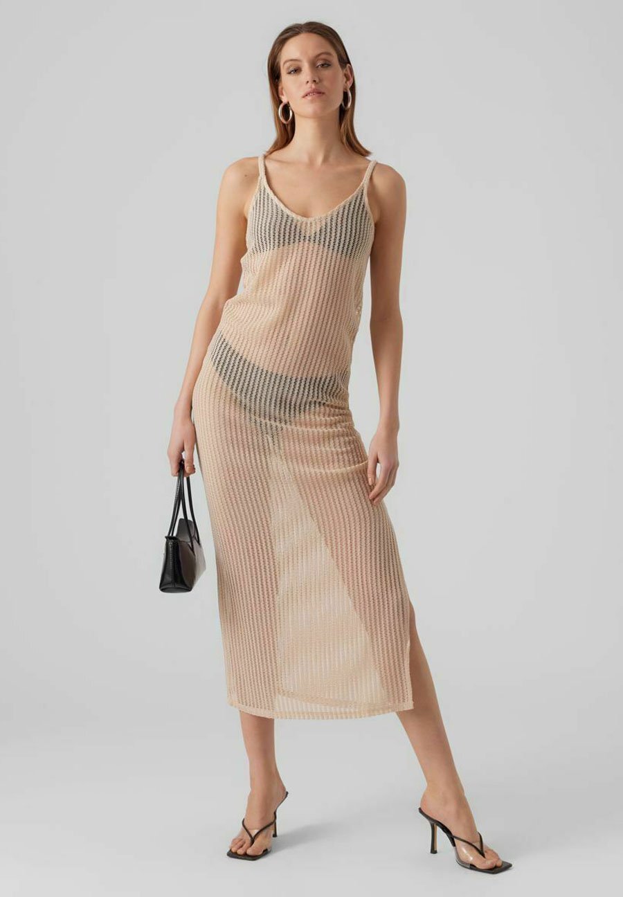 

Вязаное платье Vero Moda, бежевый