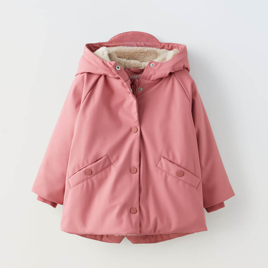 Куртка для девочки Zara Rubberised, розовый куртка zara rubberised puffer чёрный