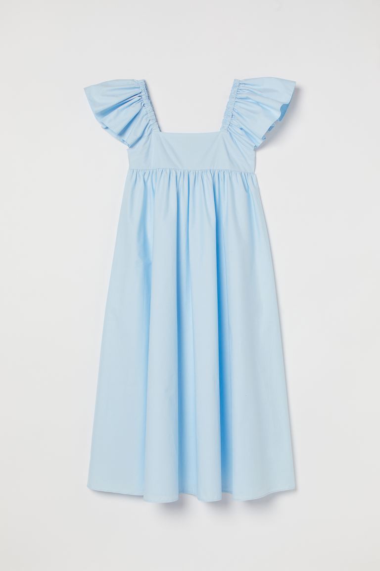 

Платье с оборкой H&M, светло-синий