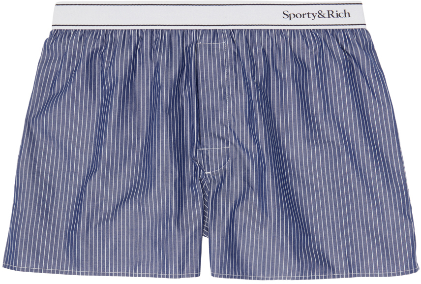 

Спортивные и насыщенные синие боксеры с засечками Sporty & Rich