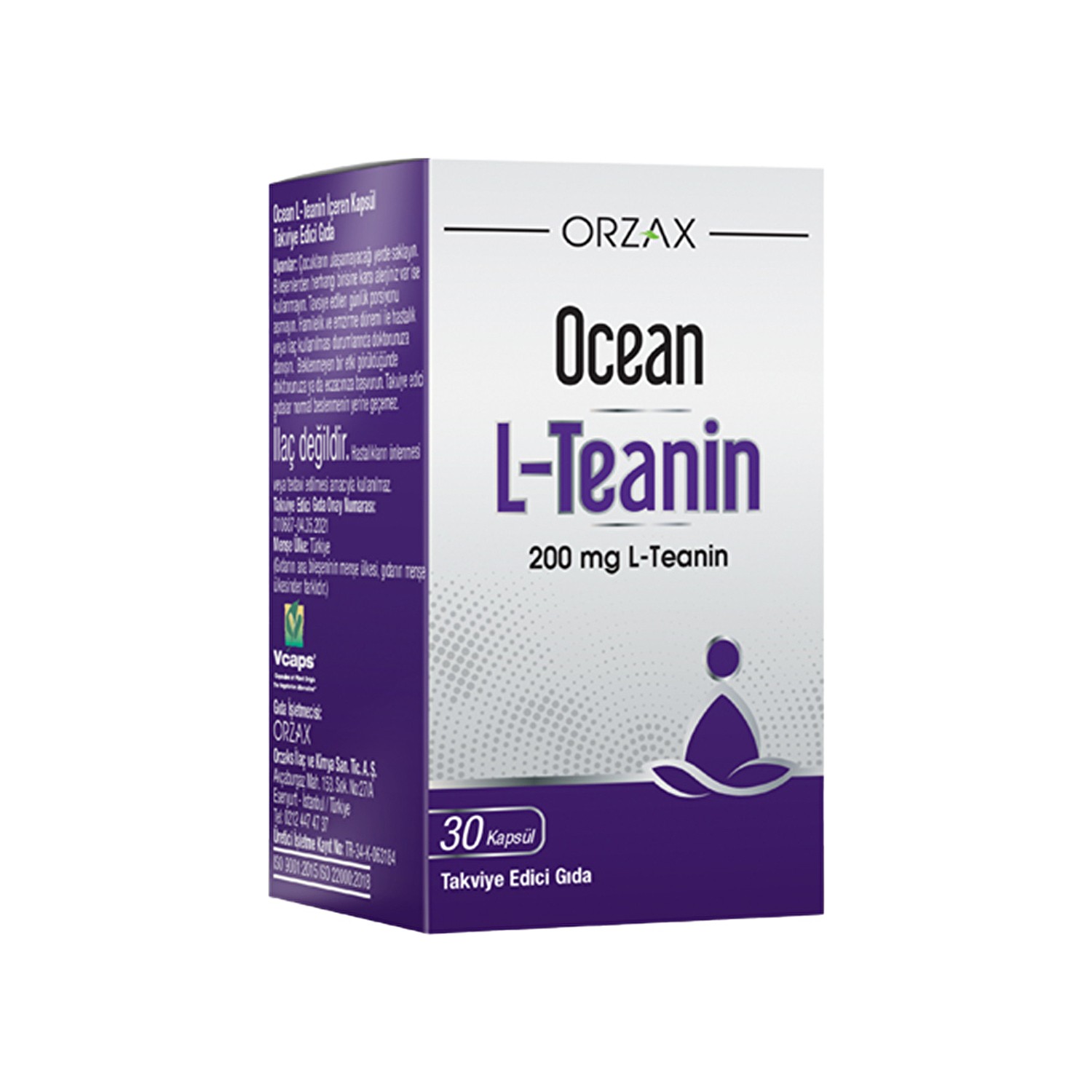 Пищевая добавка Ocean L-Theanine 200 мг, 30 капсул конвалис 300 мг 30 капс