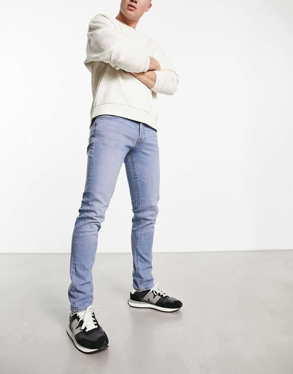 

Голубые джинсы узкого кроя Jack & Jones