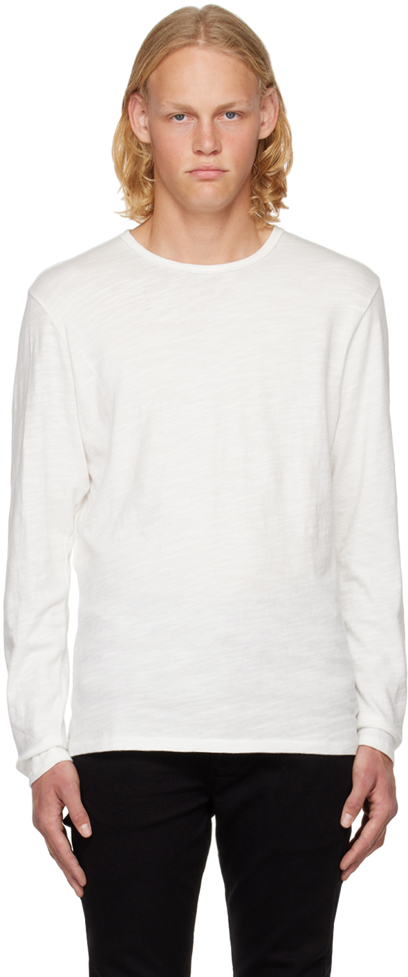 

Белая классическая футболка с длинным рукавом Flame rag & bone