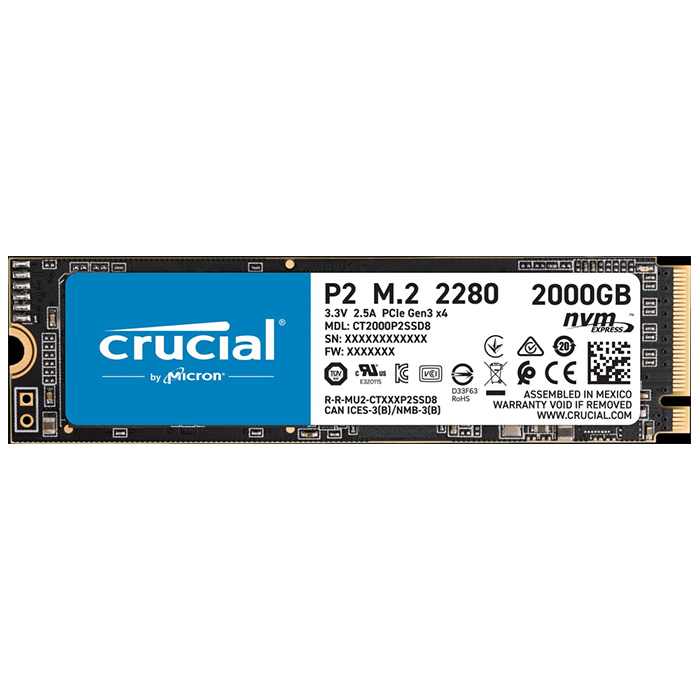 Твердотельный накопитель Crucial P2, 2TB, M.2 SSD накопитель ssd crucial mx500 2tb ct2000mx500ssd1n
