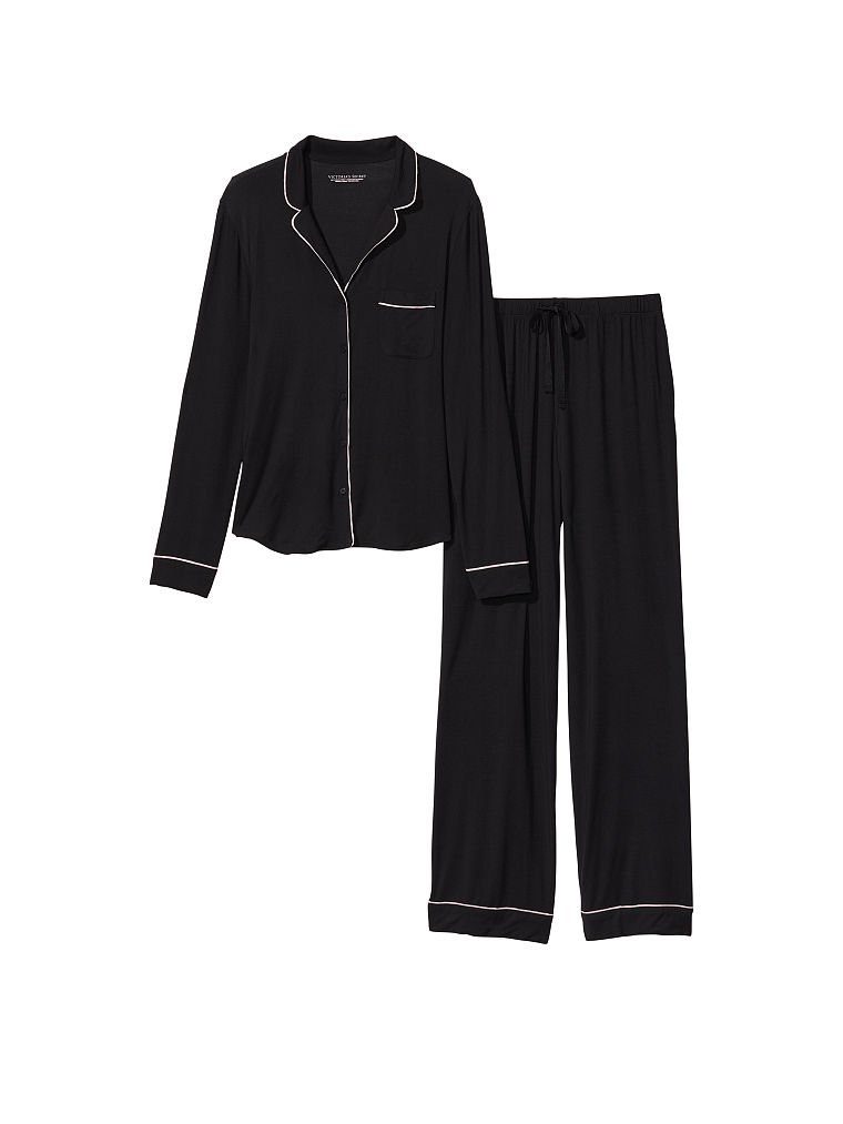 Пижама Victoria's Secret Modal Long, черный пижама victoria s secret modal 2 предмета черный
