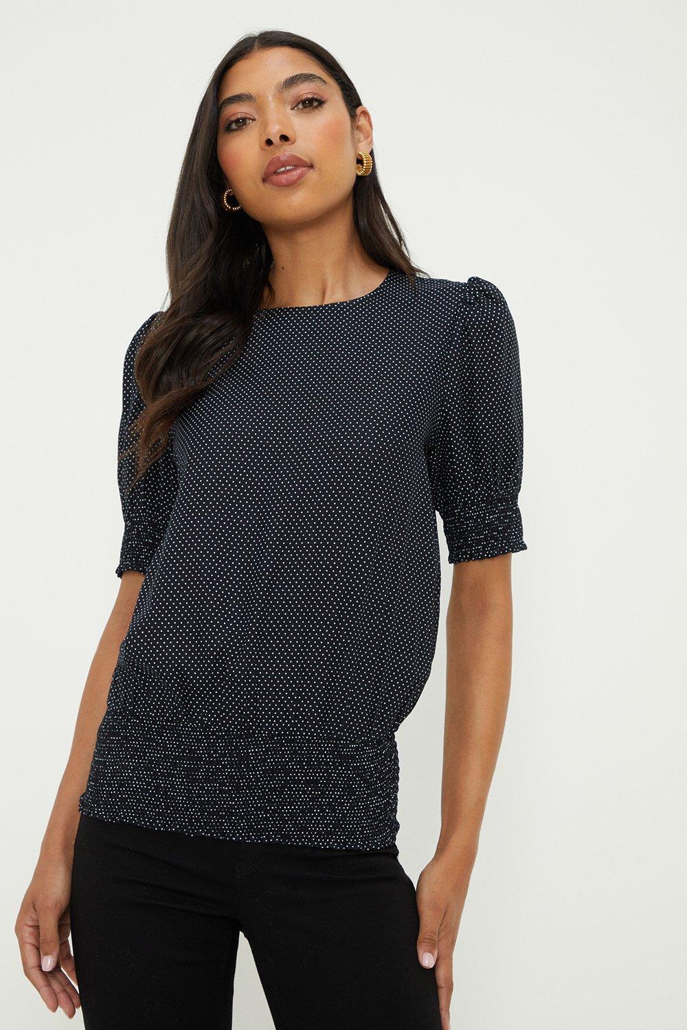 

Топ с присборенным подолом Black Spot Dorothy Perkins, черный
