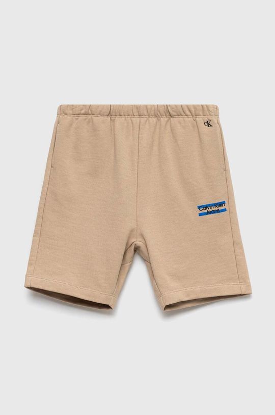 

Детские хлопковые шорты Calvin Klein Jeans, коричневый