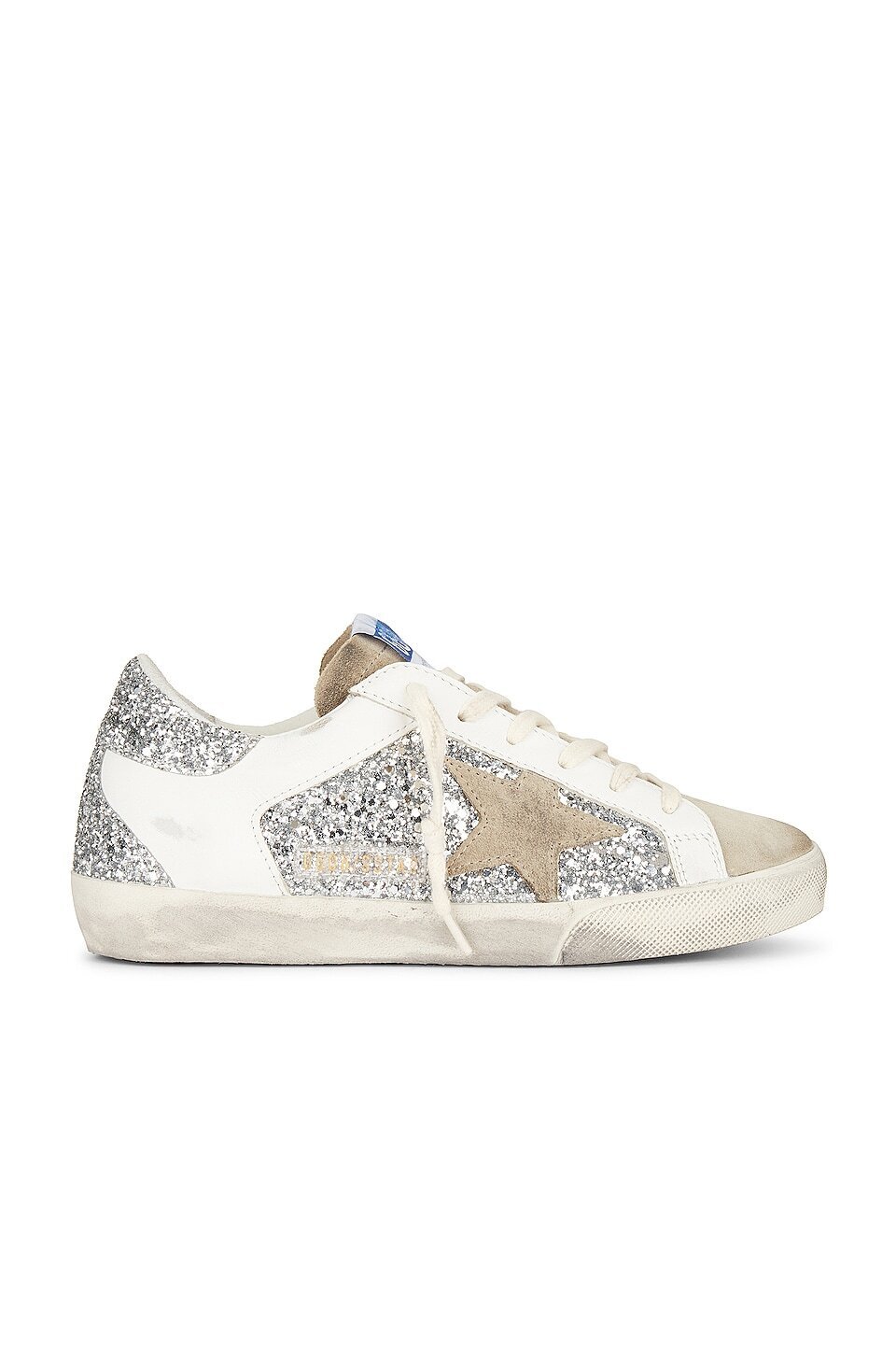 

Кроссовки Golden Goose Super-Star, цвет Silver, White, & Taupe, Серебристый