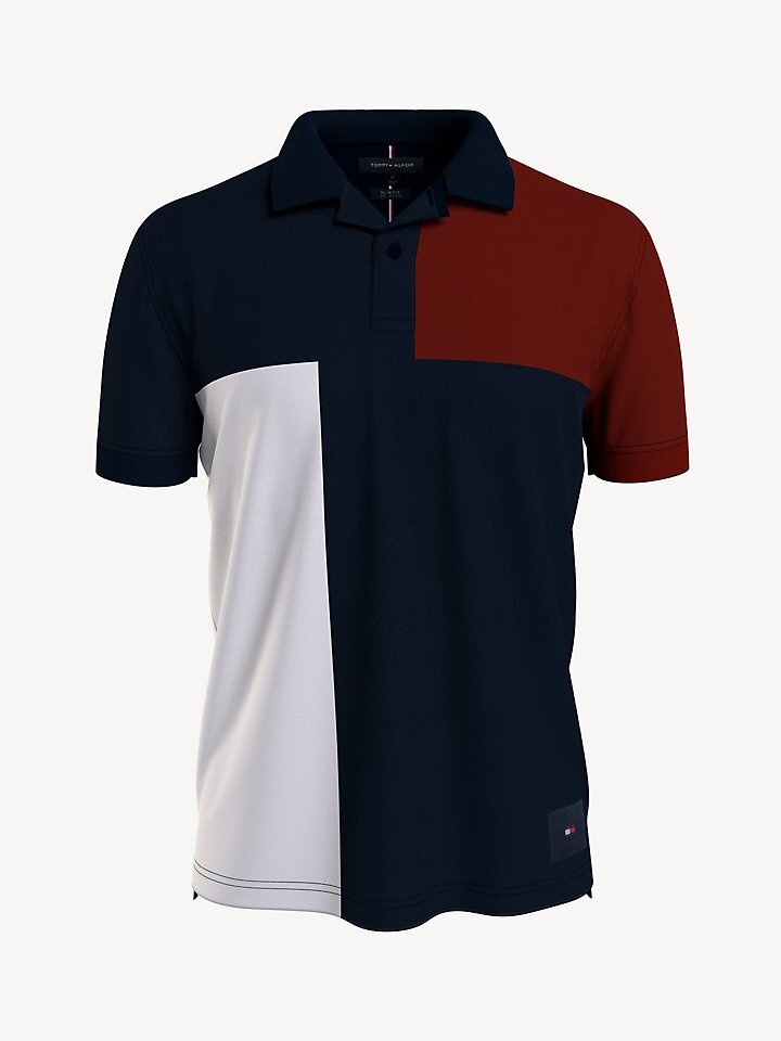 

Поло классической посадки с цветными блоками Tommy Hilfiger