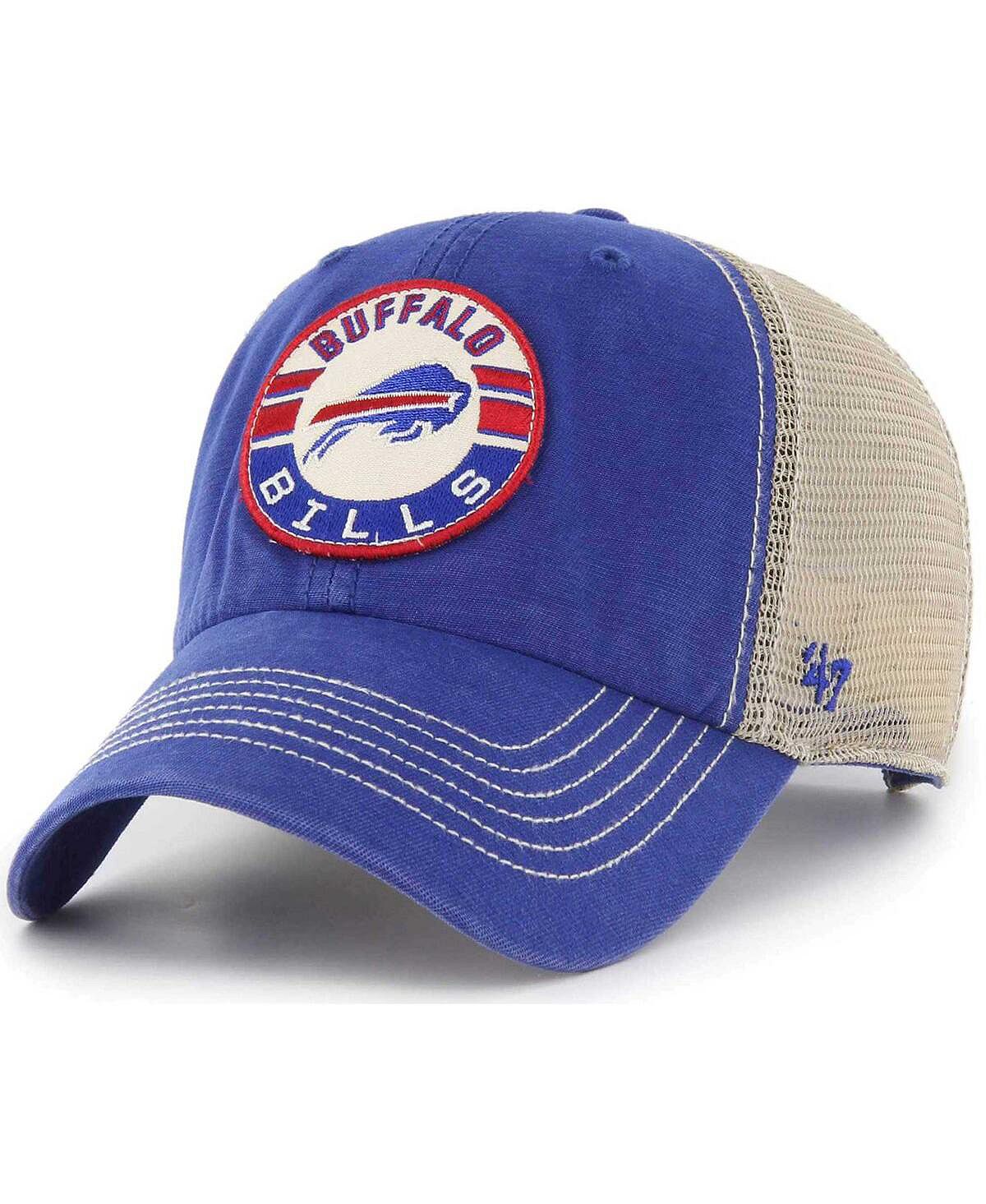 Мужская регулируемая шляпа Royal из натурального цвета Buffalo Bills Notch Trucker Clean Up '47 Brand