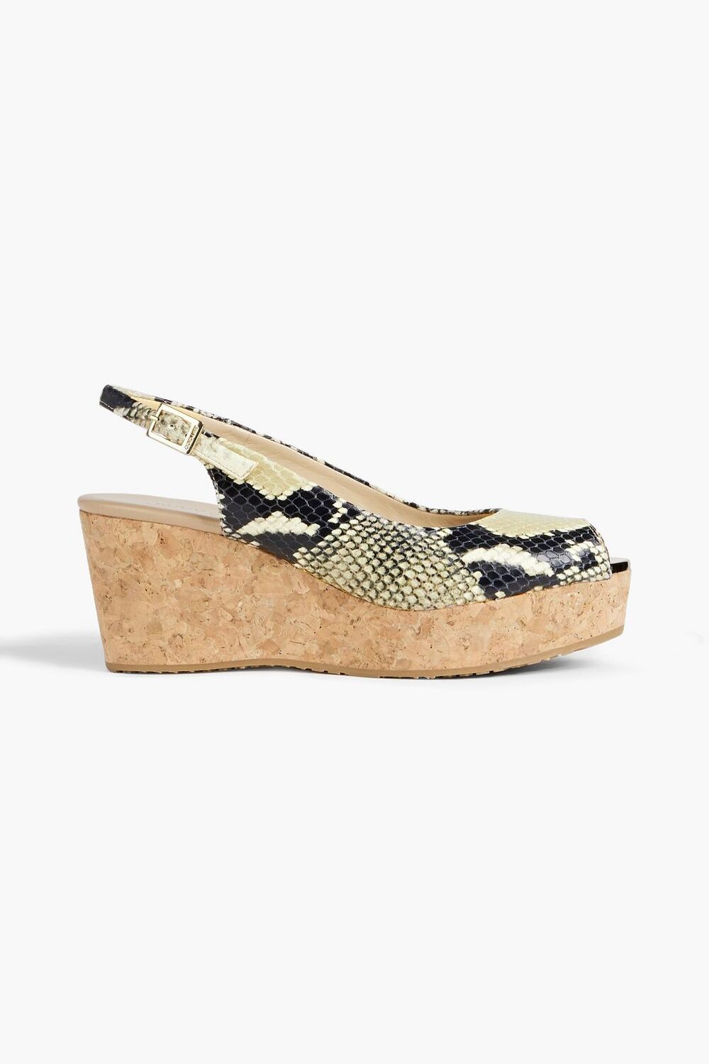 

Босоножки Praise на танкетке с тиснением под змеиную кожу JIMMY CHOO, животный принт