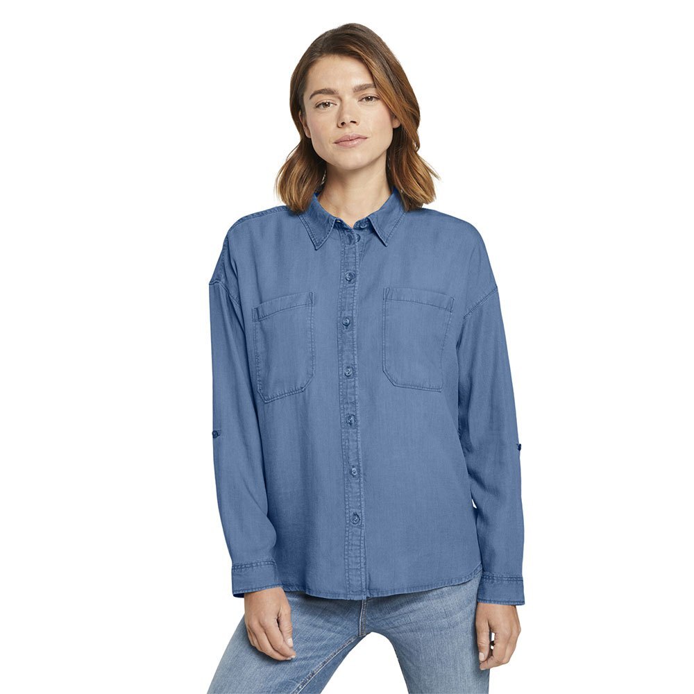 

Рубашка Tom Tailor Tencel Button, синий