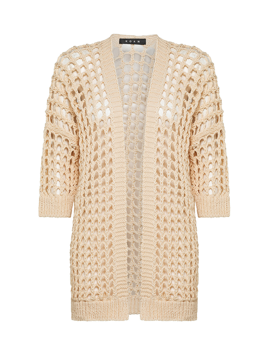 

Перфорированный кардиган с короткими рукавами Koan Knitwear, бежевый
