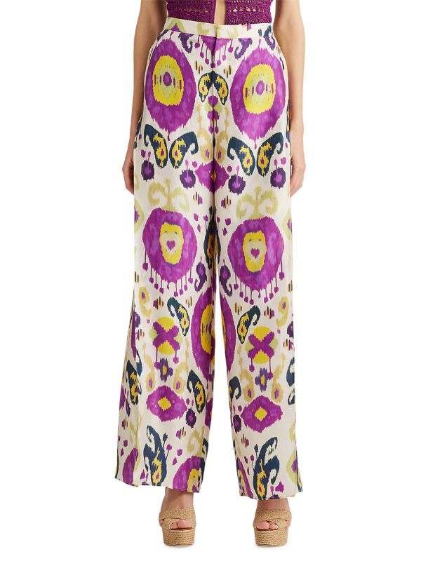 

Брюки Широкие Ralph Lauren Collection Leora Ikat, фиолетовый