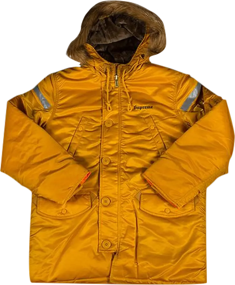 

Парка Supreme Reflective Cross N-3B Parka 'Yellow', желтый
