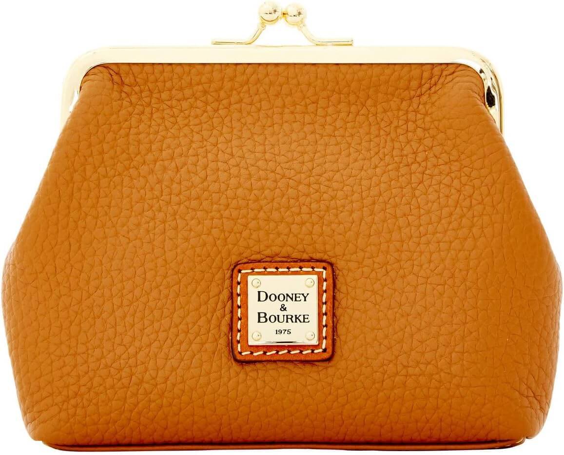 Кошелек Dooney & Bourke Pebble Grain Large Framed, рыжий/золотой чехол из натуральной кожи в стиле ретро для oppo realme 8 8i 7 7i 6 6i 5 5i 5s 3 3i pro plus чехол кошелек для телефона с магнитной застежкой