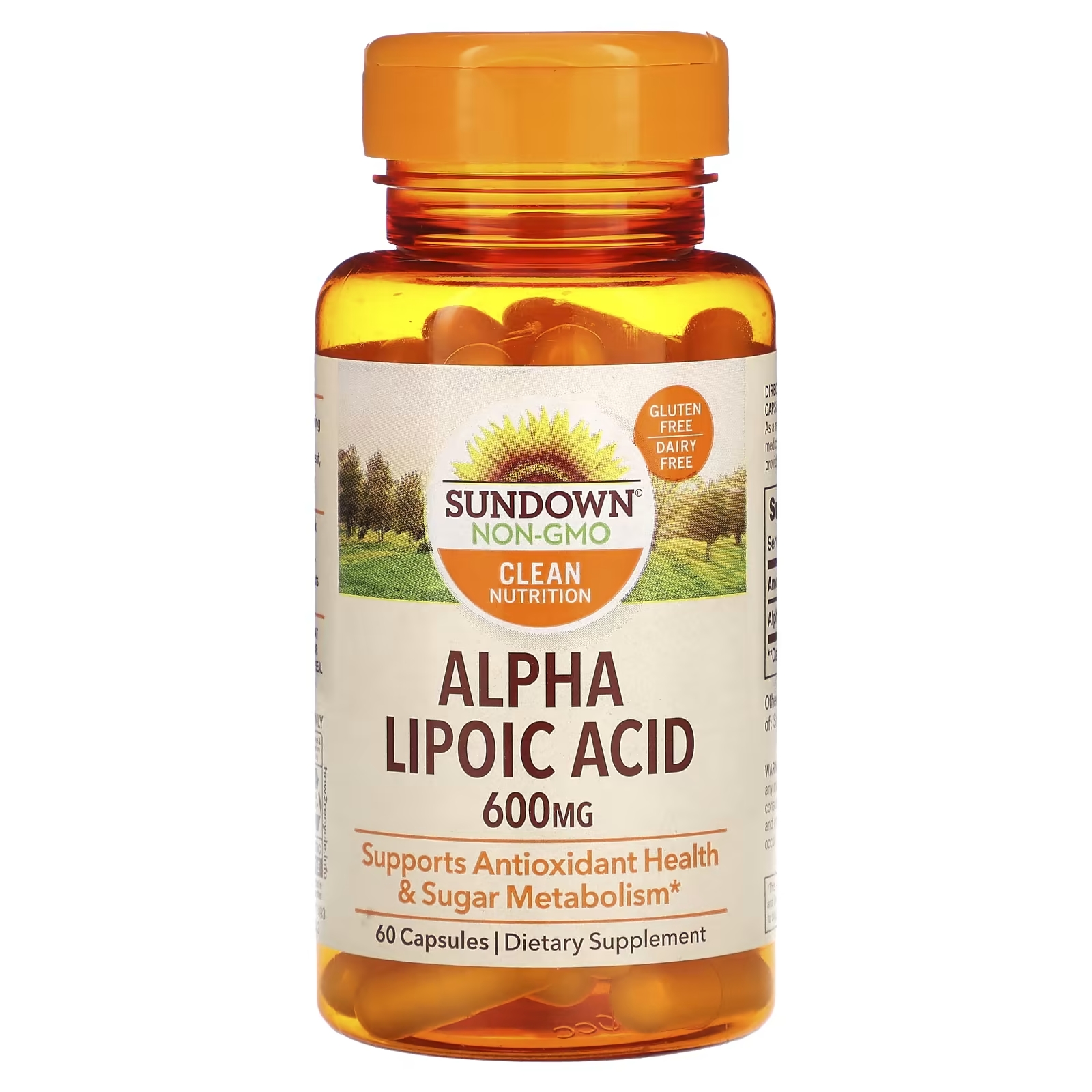 Sundown Naturals Альфа-липоевая кислота, 600 мг, 60 капсул альфа липоевая кислота 600 мг 60 капсул bluebonnet nutrition